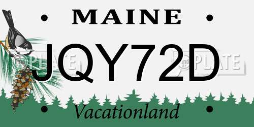 JQY72D Maine License Plate