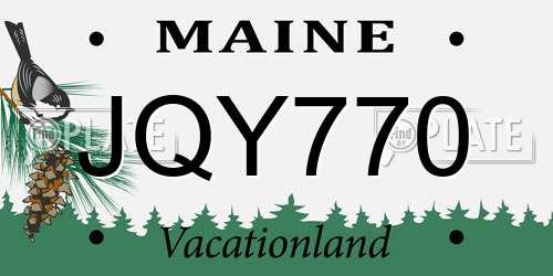 JQY770 Maine License Plate