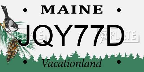 JQY77D Maine License Plate