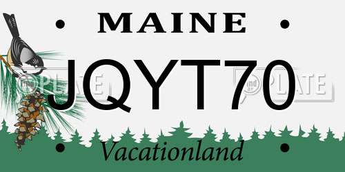 JQYT70 Maine License Plate