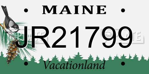 JR21799 Maine License Plate
