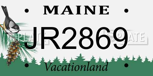 JR2869 Maine License Plate