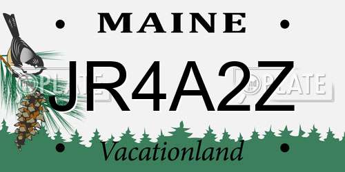 JR4A2Z Maine License Plate