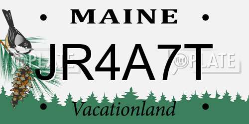 JR4A7T Maine License Plate