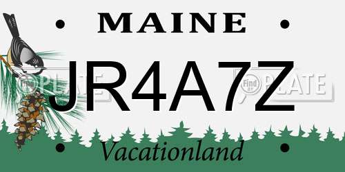 JR4A7Z Maine License Plate