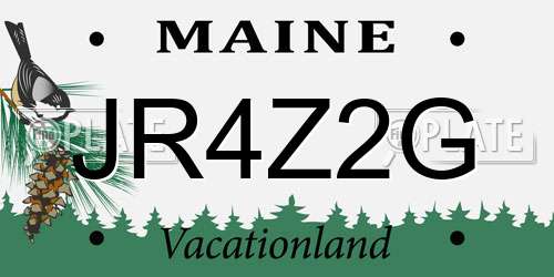 JR4Z2G Maine License Plate