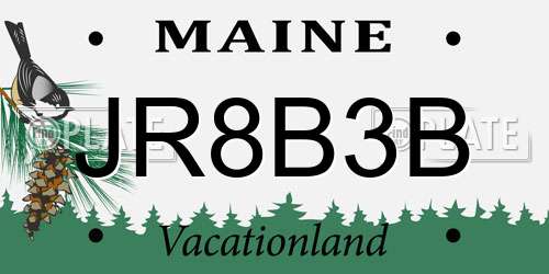 JR8B3B Maine License Plate