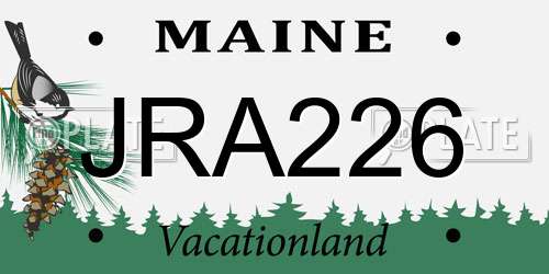 JRA226 Maine License Plate