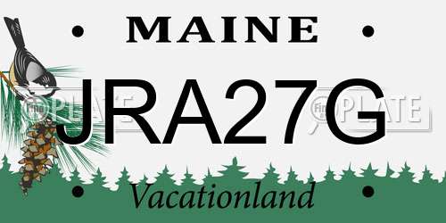 JRA27G Maine License Plate