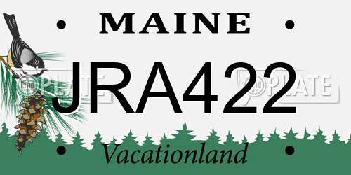 JRA422 Maine License Plate