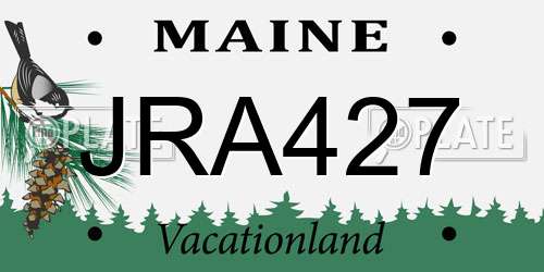 JRA427 Maine License Plate