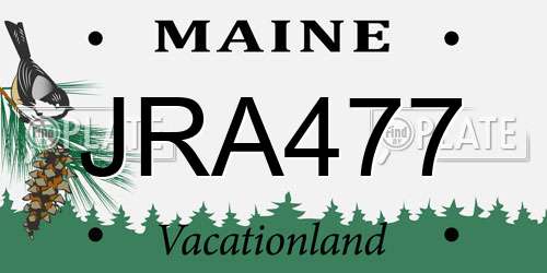 JRA477 Maine License Plate