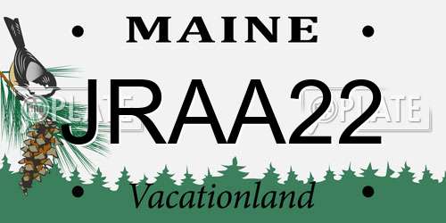 JRAA22 Maine License Plate