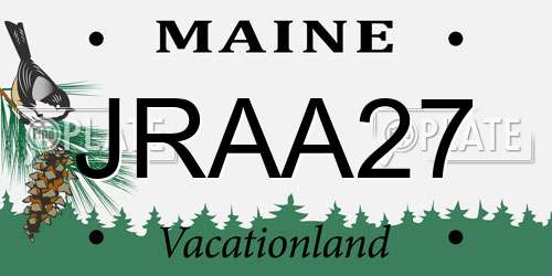 JRAA27 Maine License Plate