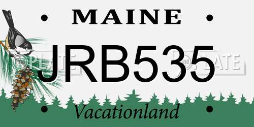 JRB535 Maine License Plate