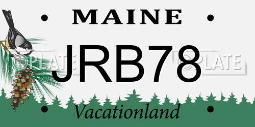 JRB78 Maine License Plate