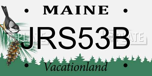 JRS53B Maine License Plate