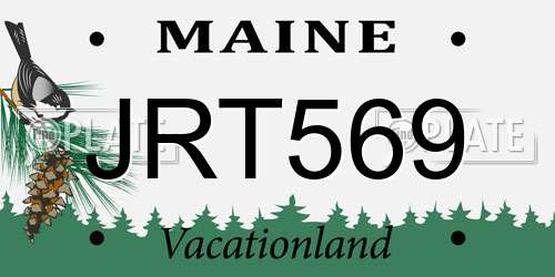 JRT569 Maine License Plate
