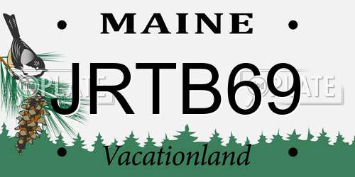 JRTB69 Maine License Plate