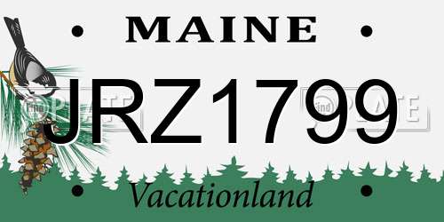 JRZ1799 Maine License Plate