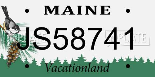 JS58741 Maine License Plate