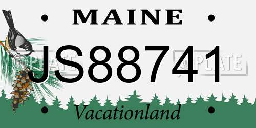 JS88741 Maine License Plate