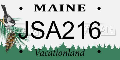JSA216 Maine License Plate