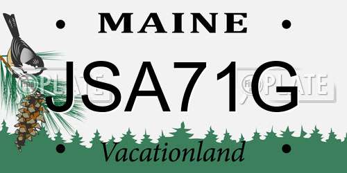 JSA71G Maine License Plate