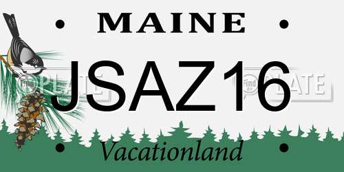 JSAZ16 Maine License Plate