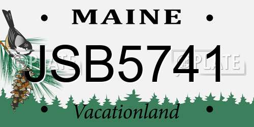 JSB5741 Maine License Plate