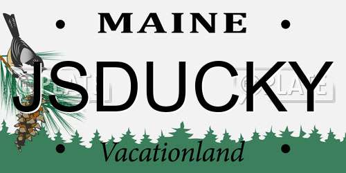 JSDUCKY Maine License Plate