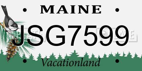 JSG7599 Maine License Plate