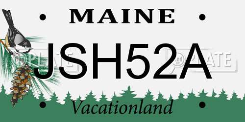 JSH52A Maine License Plate
