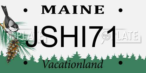 JSHI71 Maine License Plate