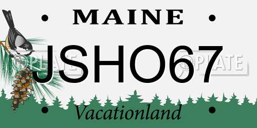 JSHO67 Maine License Plate