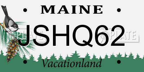 JSHQ62 Maine License Plate