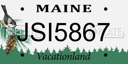 JSI5867 Maine License Plate