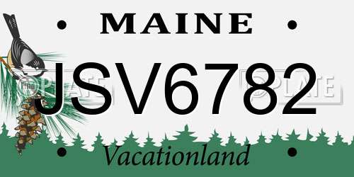 JSV6782 Maine License Plate