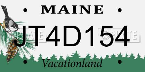 JT4D154 Maine License Plate