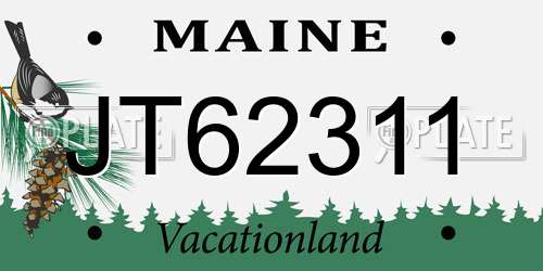 JT62311 Maine License Plate