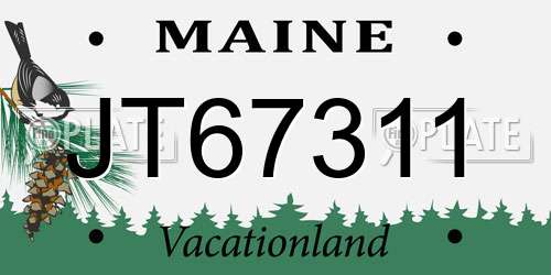 JT67311 Maine License Plate