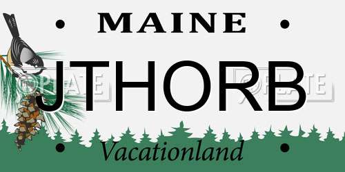 JTHORB Maine License Plate