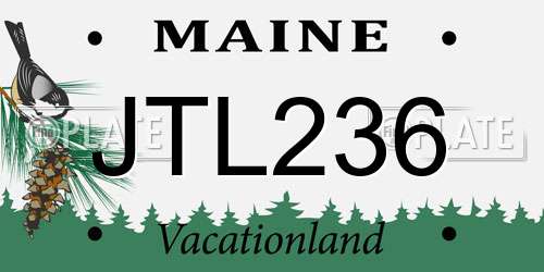 JTL236 Maine License Plate
