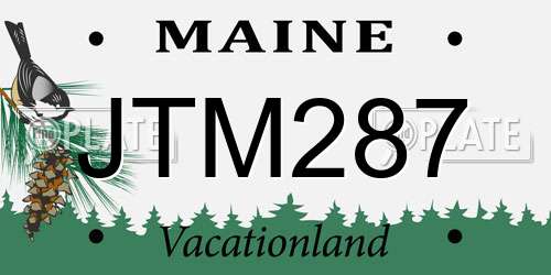 JTM287 Maine License Plate