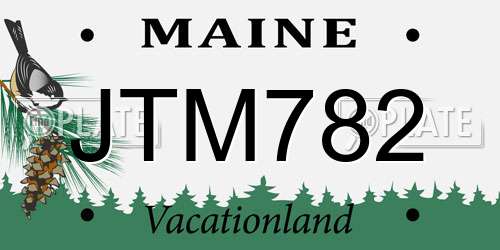 JTM782 Maine License Plate