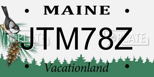 JTM78Z Maine License Plate