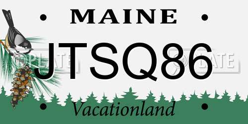 JTSQ86 Maine License Plate