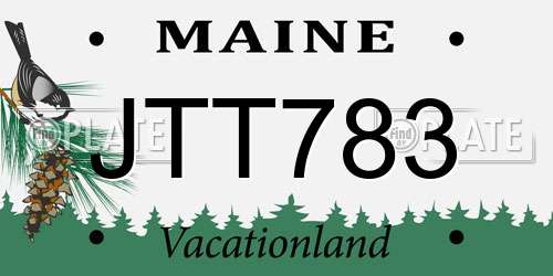 JTT783 Maine License Plate