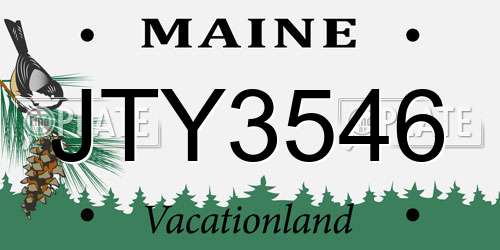 JTY3546 Maine License Plate