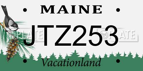 JTZ253 Maine License Plate